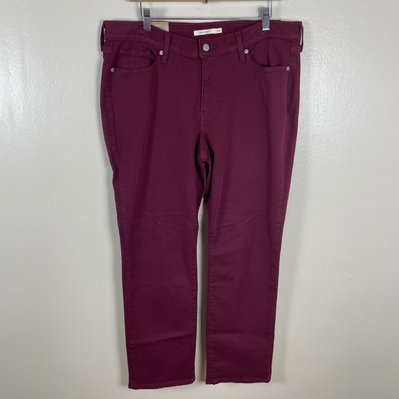 Levi's Denim - Levi's‎ Women's 16W M Classic Straight Mid Rise Jeans Burgundy 236480063 NWT